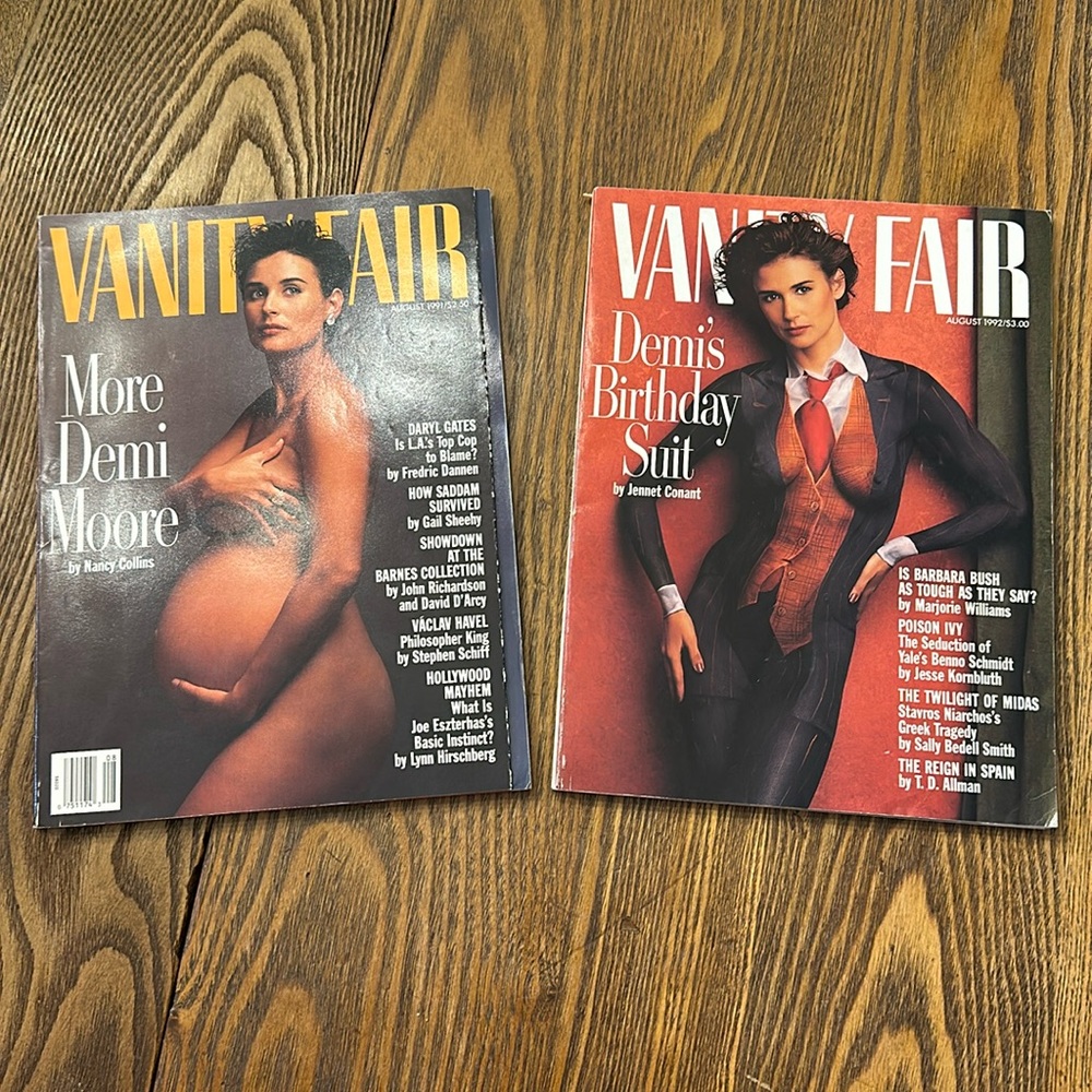 (2) Vintage Vanity Fair Magazines Demi Moore